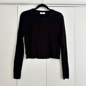 Babaton Black Long Sleeve Knit Tee